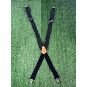 Husky CLC 110BLK Black Heavy Duty Work Suspenders Leather X-Back 2 Inch